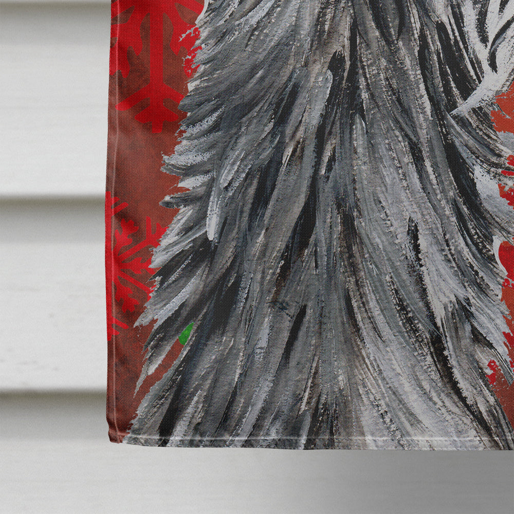 Scottish Deerhound Red Snowflakes Holiday House Flag 28x40 Porch Sleeve Pole Decorative Outside Yard Banner Artwork Wall Hanging, Polyester