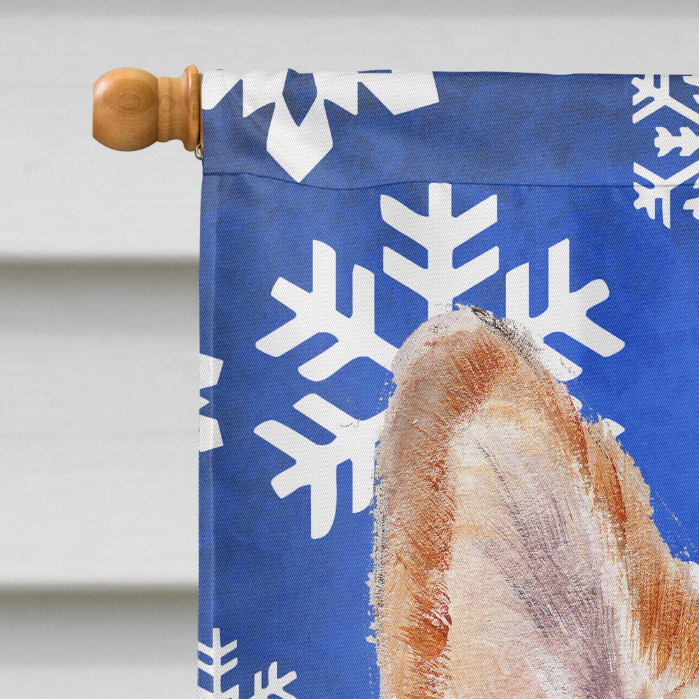 Cardigan Corgi Winter Snowflakes House Flag 28x40 Porch Sleeve Pole Decorative Outside Yard Banner Artwork Wall Hanging, Polyester