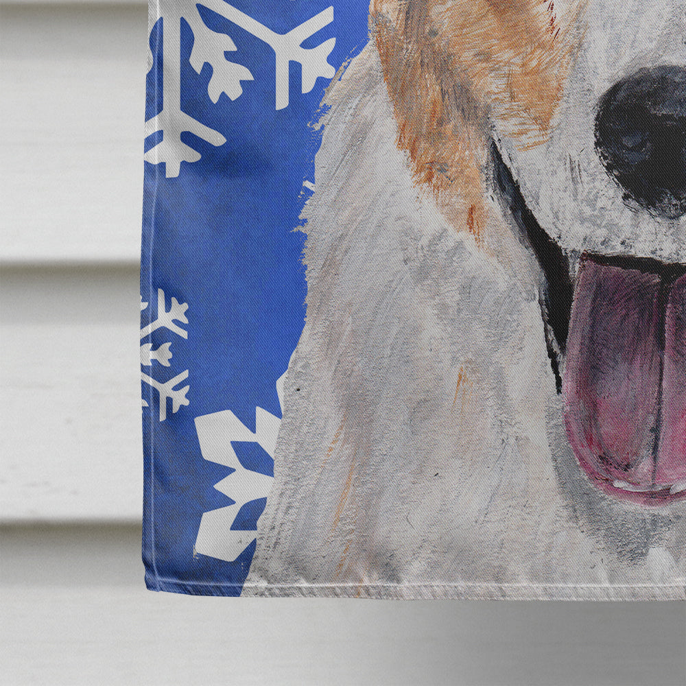 Cardigan Corgi Winter Snowflakes House Flag 28x40 Porch Sleeve Pole Decorative Outside Yard Banner Artwork Wall Hanging, Polyester