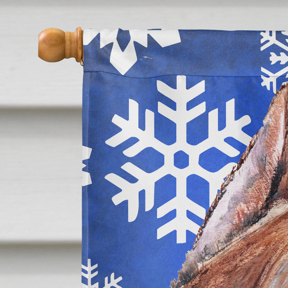 Staffordshire Bull Terrier Staffie Winter Snowflakes House Flag 28x40 Porch Sleeve Pole Decorative Outside Yard Banner Artwork Wall Hanging, Polyester