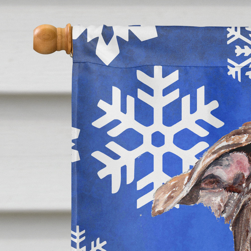 Staffordshire Bull Terrier Staffie Winter Snowflakes House Flag 28x40 Porch Sleeve Pole Decorative Outside Yard Banner Artwork Wall Hanging, Polyester