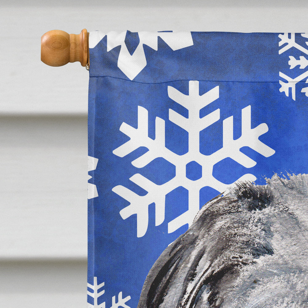 Scottish Deerhound Winter Snowflakes House Flag 28x40 Porch Sleeve Pole Decorative Outside Yard Banner Artwork Wall Hanging, Polyester