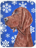 Redbone Coonhound Winter Snowflakes Cutting Board Tempered Glass Kitchen Cutting Surface, Heat Resistant Chopping, Non-Slip Feet, Food Prep & Serving
