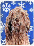 Otterhound Winter Snowflakes Cutting Board Tempered Glass Kitchen Cutting Surface, Heat Resistant Chopping, Non-Slip Feet, Food Prep & Serving