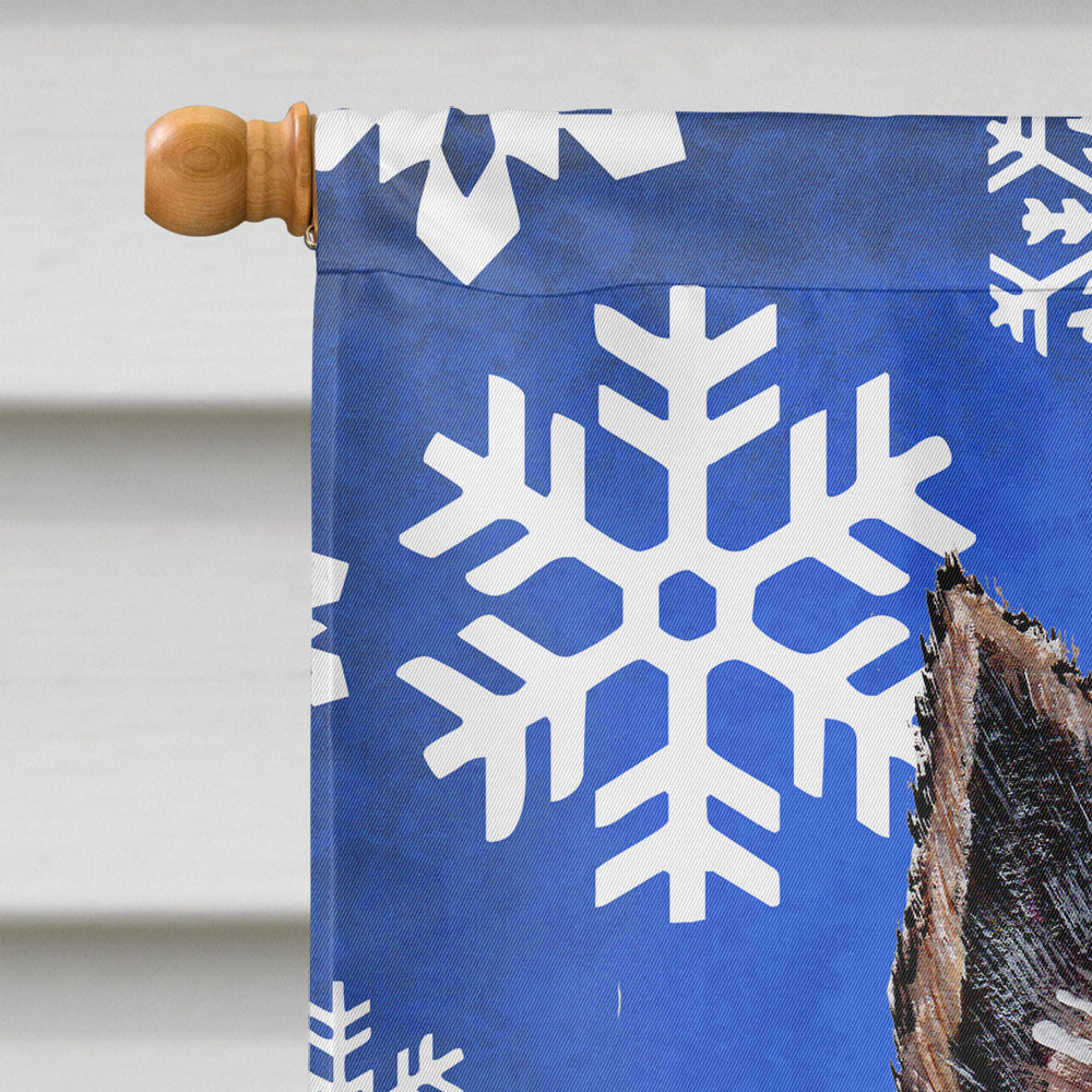 Norwich Terrier Winter Snowflakes House Flag 28x40 Porch Sleeve Pole Decorative Outside Yard Banner Artwork Wall Hanging, Polyester