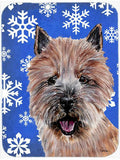 Norwich Terrier Winter Snowflakes Cutting Board Tempered Glass Kitchen Cutting Surface, Heat Resistant Chopping, Non-Slip Feet, Food Prep & Serving