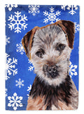 Norfolk Terrier Puppy Winter Snowflakes House Flag 28x40 Porch Sleeve Pole Decorative Outside Yard Banner Artwork Wall Hanging, Polyester