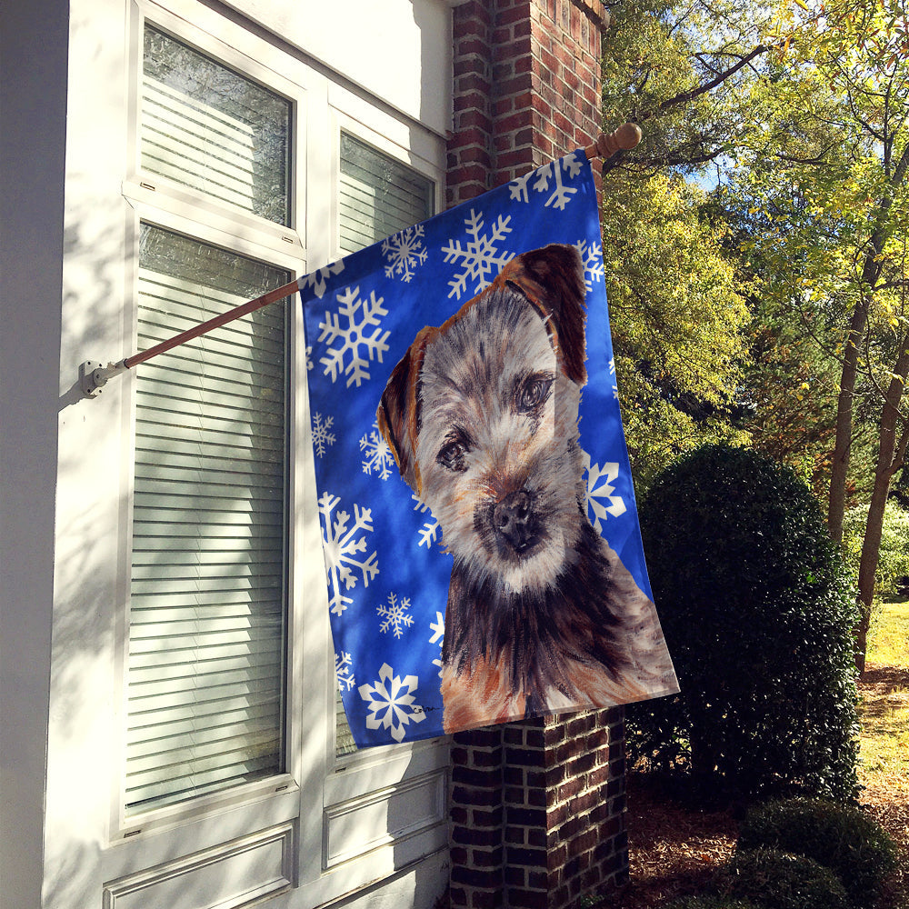 Norfolk Terrier Puppy Winter Snowflakes House Flag 28x40 Porch Sleeve Pole Decorative Outside Yard Banner Artwork Wall Hanging, Polyester