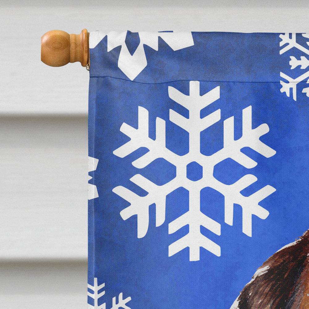 Norfolk Terrier Puppy Winter Snowflakes House Flag 28x40 Porch Sleeve Pole Decorative Outside Yard Banner Artwork Wall Hanging, Polyester