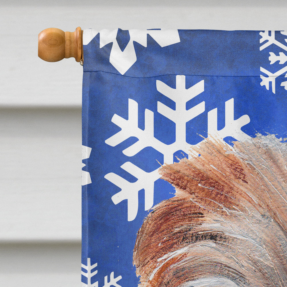 Norfolk Terrier Winter Snowflakes House Flag 28x40 Porch Sleeve Pole Decorative Outside Yard Banner Artwork Wall Hanging, Polyester