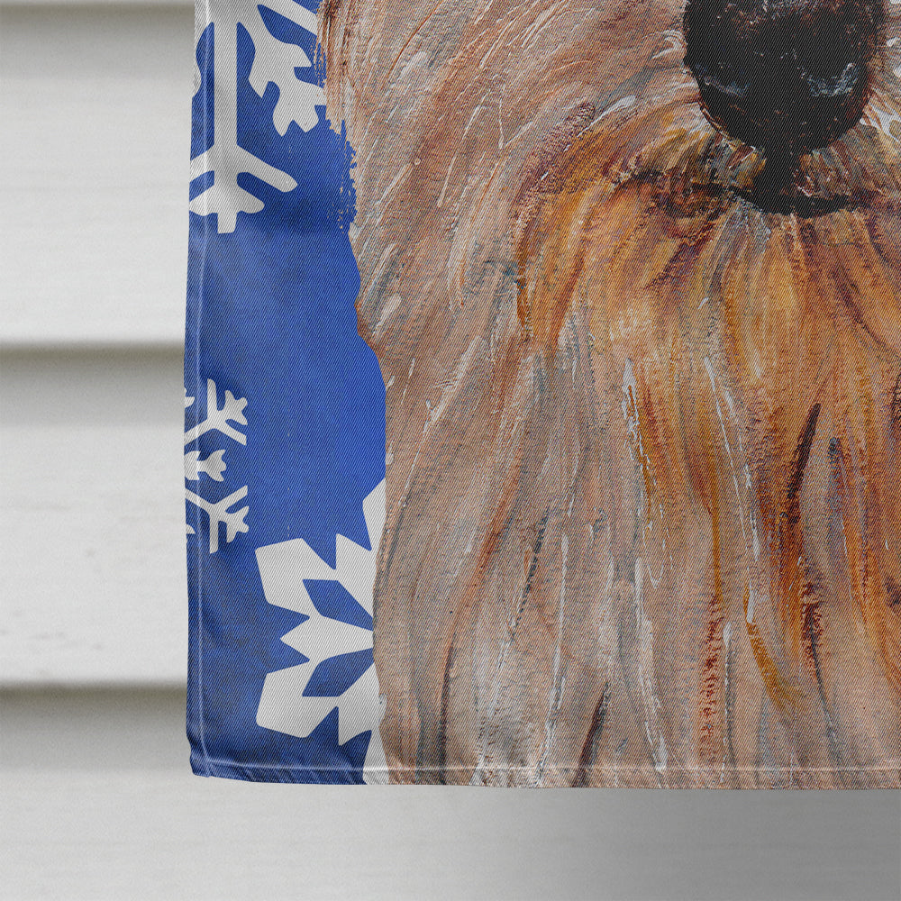 Norfolk Terrier Winter Snowflakes House Flag 28x40 Porch Sleeve Pole Decorative Outside Yard Banner Artwork Wall Hanging, Polyester