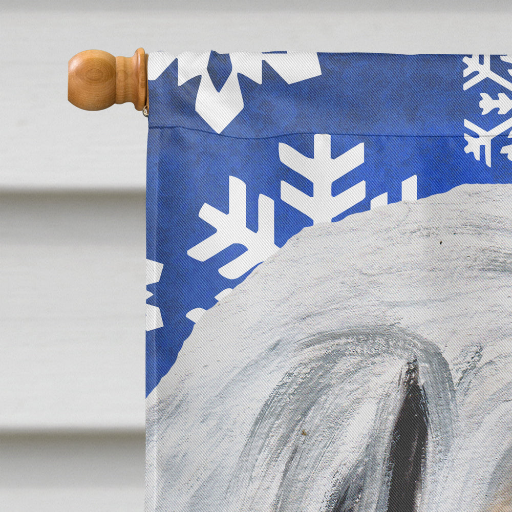 Great Pyrenees Winter Snowflakes House Flag 28x40 Porch Sleeve Pole Decorative Outside Yard Banner Artwork Wall Hanging, Polyester