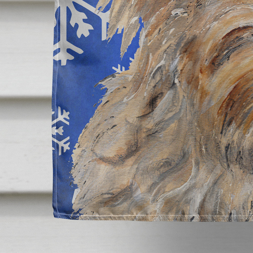 Golden Doodle 2 Winter Snowflakes House Flag 28x40 Porch Sleeve Pole Decorative Outside Yard Banner Artwork Wall Hanging, Polyester