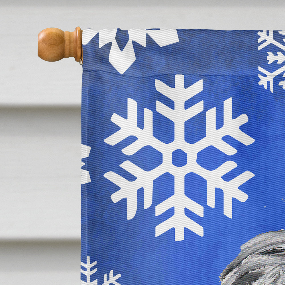 Scottish Deerhound Winter Snowflakes House Flag 28x40 Porch Sleeve Pole Decorative Outside Yard Banner Artwork Wall Hanging, Polyester