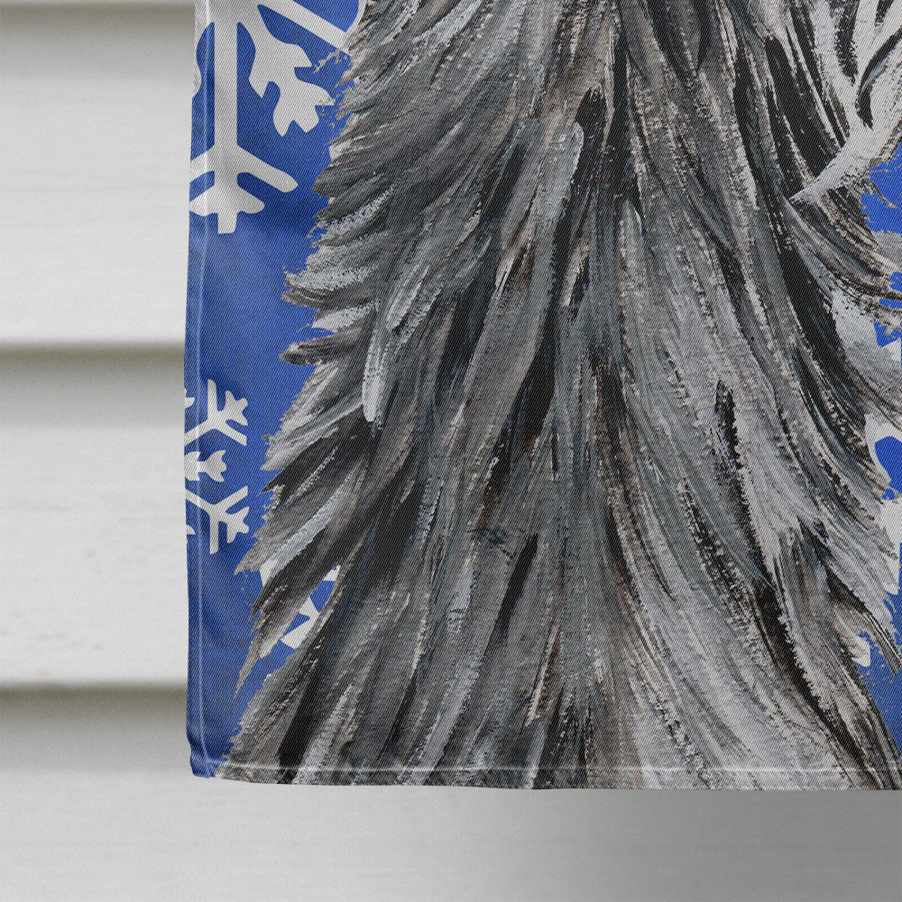 Scottish Deerhound Winter Snowflakes House Flag 28x40 Porch Sleeve Pole Decorative Outside Yard Banner Artwork Wall Hanging, Polyester