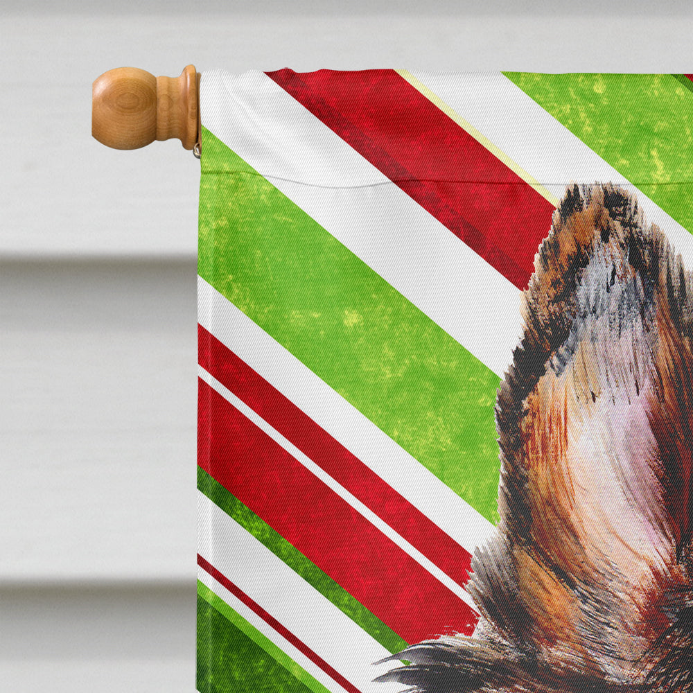 Collie Candy Cane Christmas House Flag 28x40 Porch Sleeve Pole Decorative Outside Yard Banner Artwork Wall Hanging, Polyester