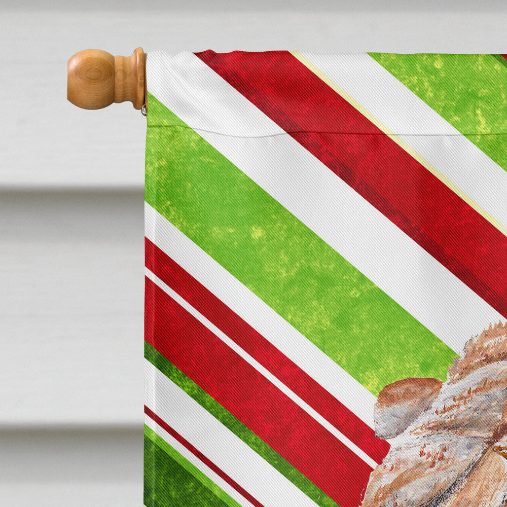 Shar Pei Candy Cane Christmas House Flag 28x40 Porch Sleeve Pole Decorative Outside Yard Banner Artwork Wall Hanging, Polyester
