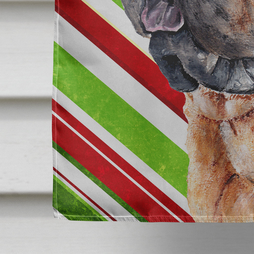 Shar Pei Candy Cane Christmas House Flag 28x40 Porch Sleeve Pole Decorative Outside Yard Banner Artwork Wall Hanging, Polyester