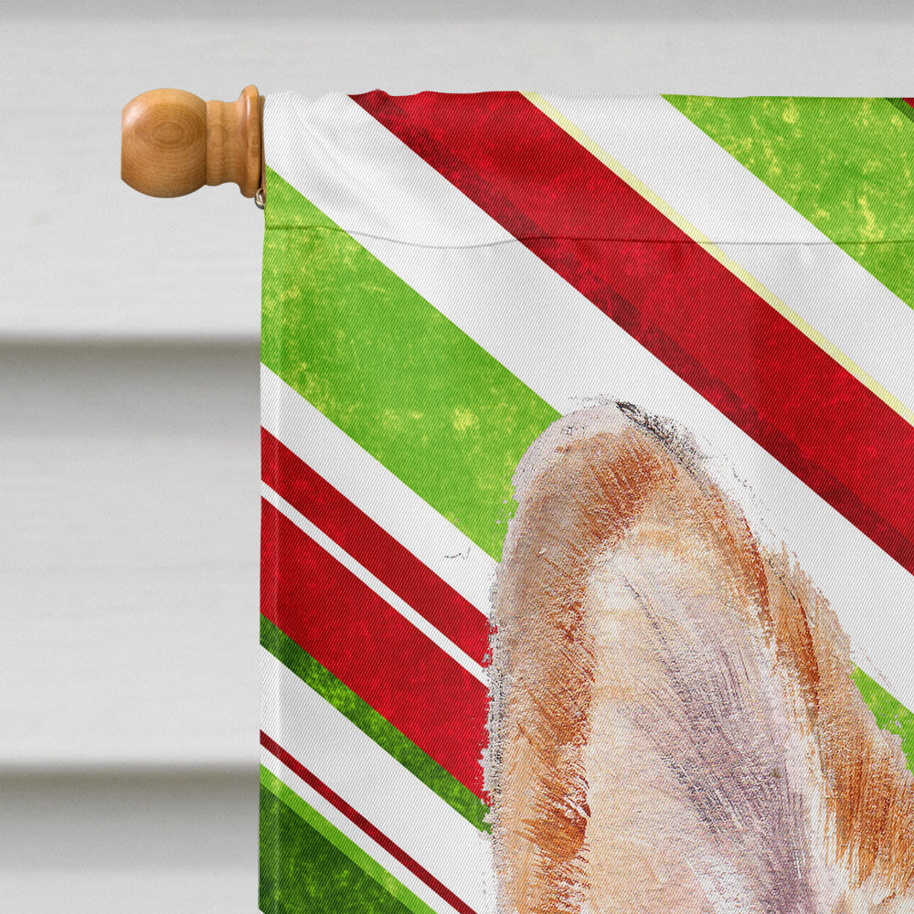 Cardigan Corgi Candy Cane Christmas House Flag 28x40 Porch Sleeve Pole Decorative Outside Yard Banner Artwork Wall Hanging, Polyester