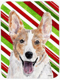 Cardigan Corgi Candy Cane Christmas Cutting Board Tempered Glass Kitchen Cutting Surface, Heat Resistant Chopping, Non-Slip Feet, Food Prep & Serving