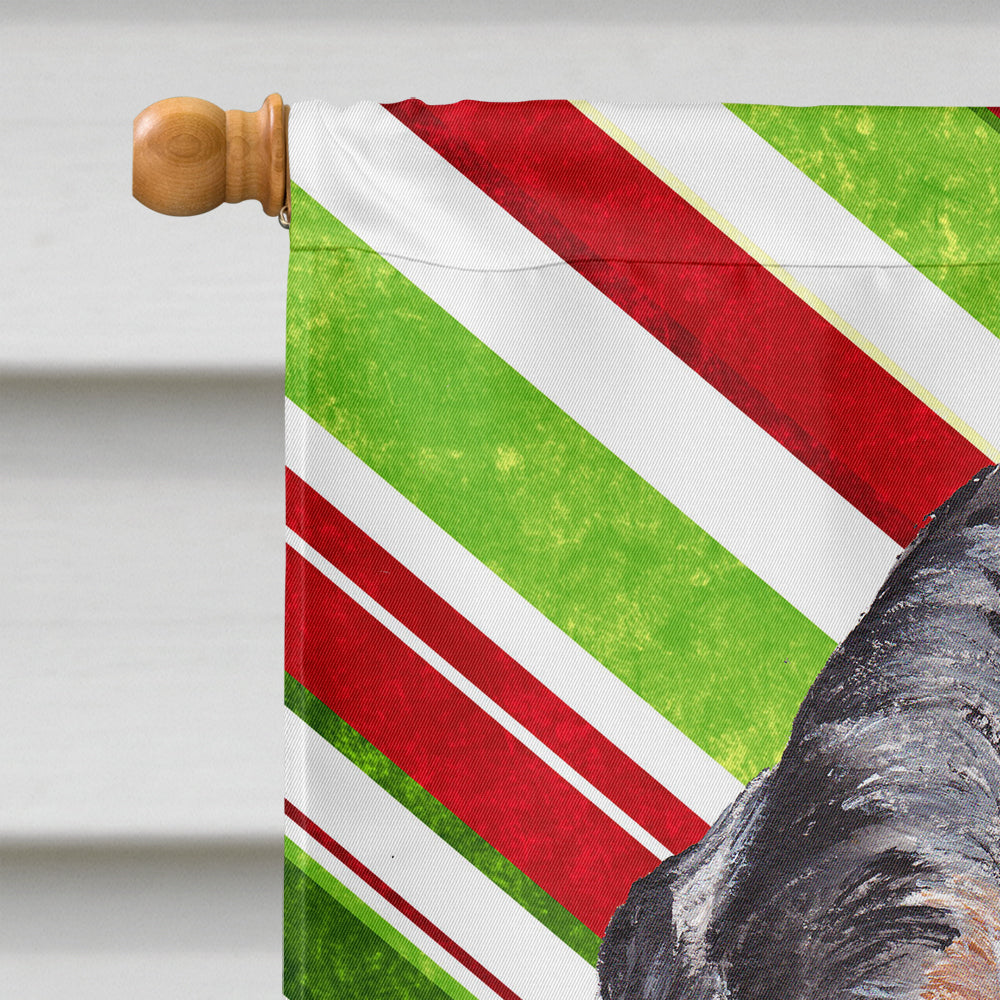 Blue Tick Coonhound Candy Cane Christmas House Flag 28x40 Porch Sleeve Pole Decorative Outside Yard Banner Artwork Wall Hanging, Polyester
