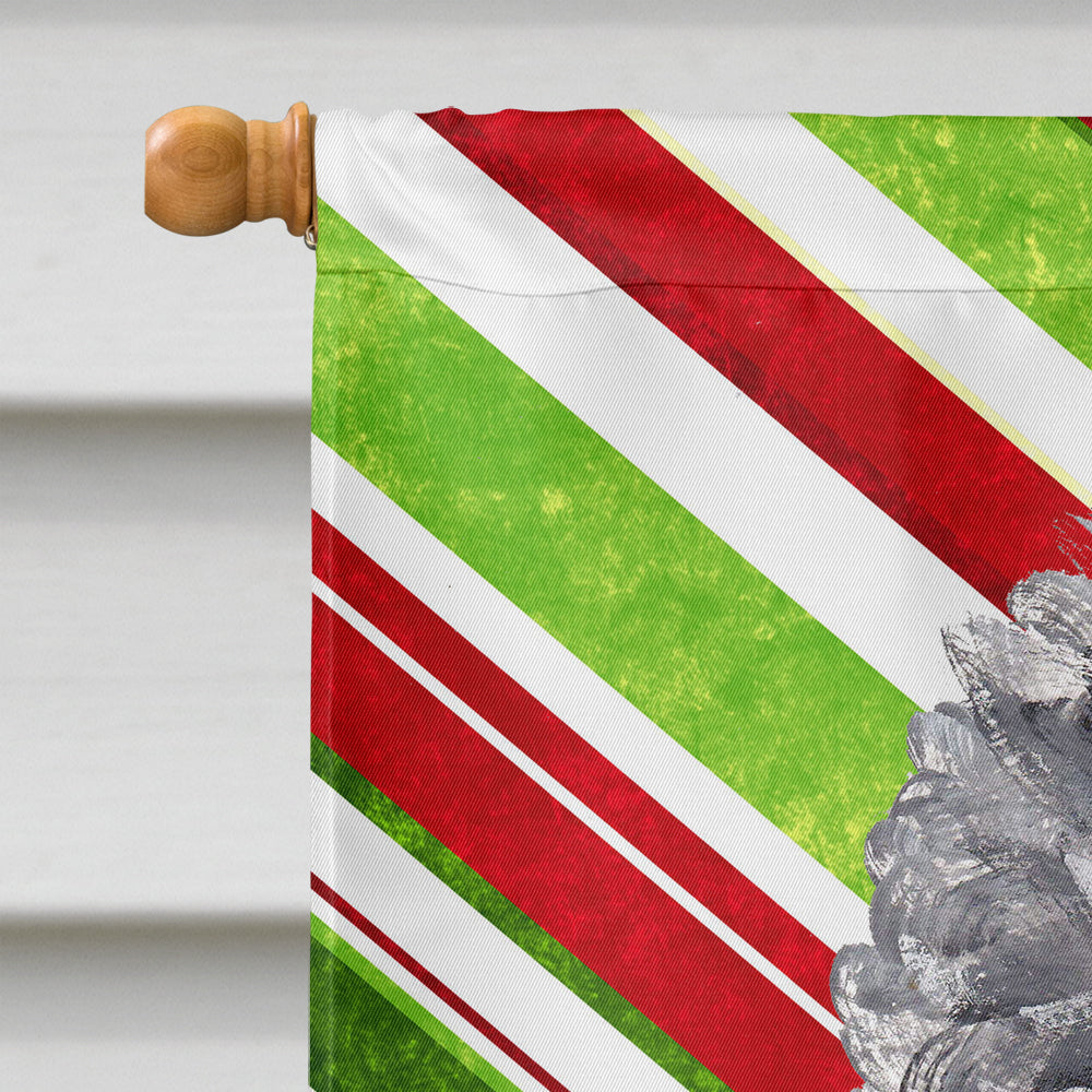 Black Standard Poodle Candy Cane Christmas House Flag 28x40 Porch Sleeve Pole Decorative Outside Yard Banner Artwork Wall Hanging, Polyester