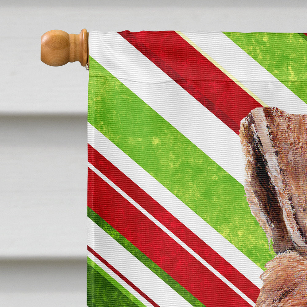 Wire Fox Terrier Candy Cane Christmas House Flag 28x40 Porch Sleeve Pole Decorative Outside Yard Banner Artwork Wall Hanging, Polyester
