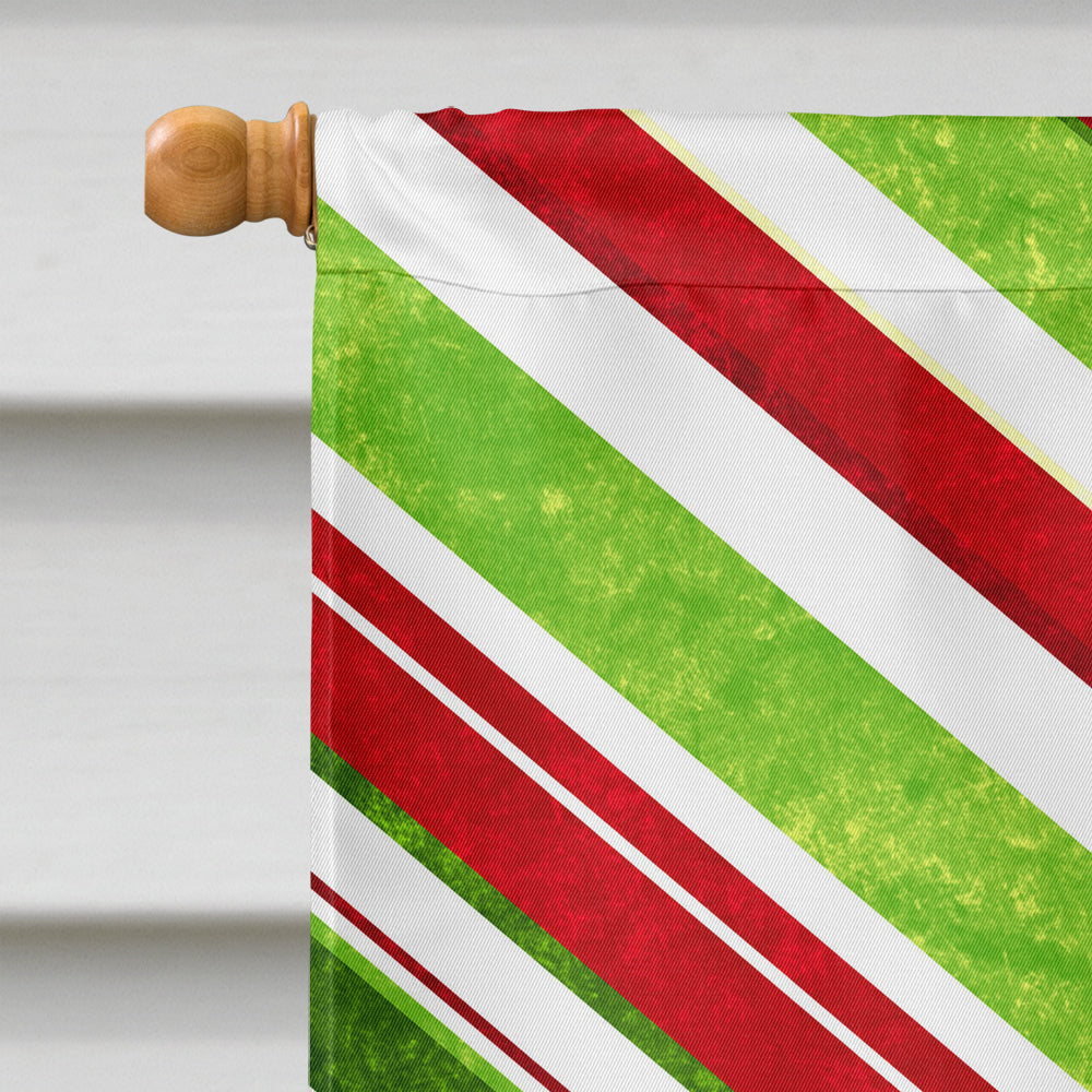 White Toy Poodle Candy Cane Christmas House Flag 28x40 Porch Sleeve Pole Decorative Outside Yard Banner Artwork Wall Hanging, Polyester