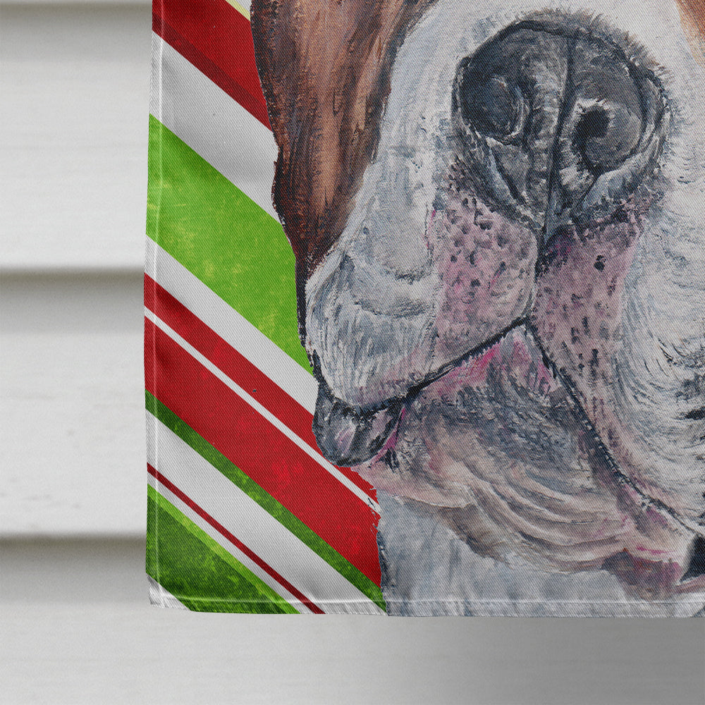 Staffordshire Bull Terrier Staffie Candy Cane Christmas House Flag 28x40 Porch Sleeve Pole Decorative Outside Yard Banner Artwork Wall Hanging, Polyester