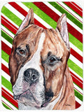 Staffordshire Bull Terrier Staffie Candy Cane Christmas Cutting Board Tempered Glass Kitchen Cutting Surface, Heat Resistant Chopping, Non-Slip Feet, Food Prep & Serving