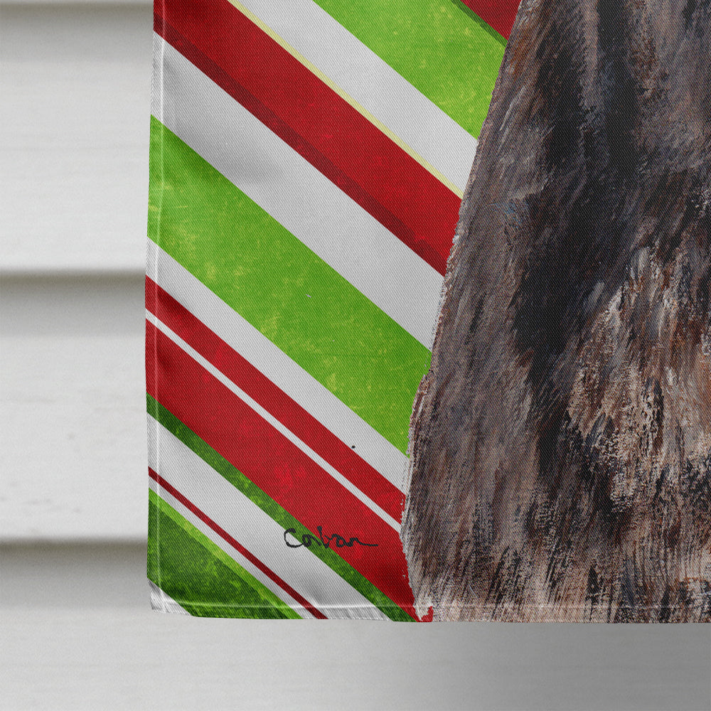 Staffordshire Bull Terrier Staffie Candy Cane Christmas House Flag 28x40 Porch Sleeve Pole Decorative Outside Yard Banner Artwork Wall Hanging, Polyester