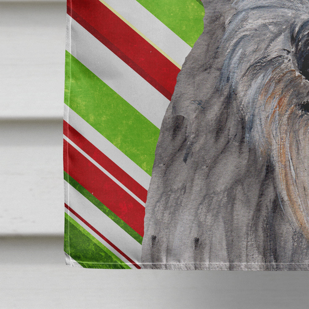 Scottish Deerhound Candy Cane Christmas House Flag 28x40 Porch Sleeve Pole Decorative Outside Yard Banner Artwork Wall Hanging, Polyester