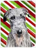 Scottish Deerhound Candy Cane Christmas Cutting Board Tempered Glass Kitchen Cutting Surface, Heat Resistant Chopping, Non-Slip Feet, Food Prep & Serving