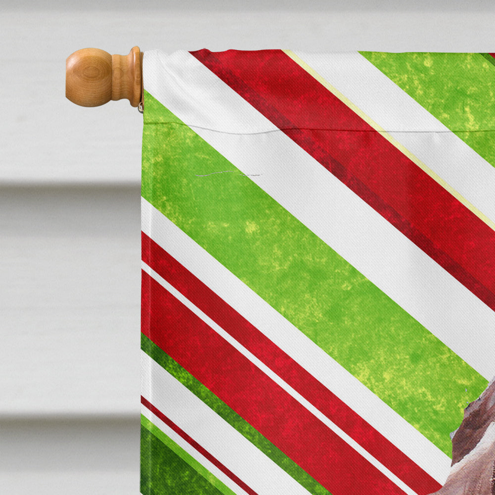 Redbone Coonhound Candy Cane Christmas House Flag 28x40 Porch Sleeve Pole Decorative Outside Yard Banner Artwork Wall Hanging, Polyester