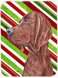 Redbone Coonhound Candy Cane Christmas Cutting Board Tempered Glass Kitchen Cutting Surface, Heat Resistant Chopping, Non-Slip Feet, Food Prep & Serving