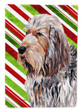 Otterhound Candy Cane Christmas House Flag 28x40 Porch Sleeve Pole Decorative Outside Yard Banner Artwork Wall Hanging, Polyester