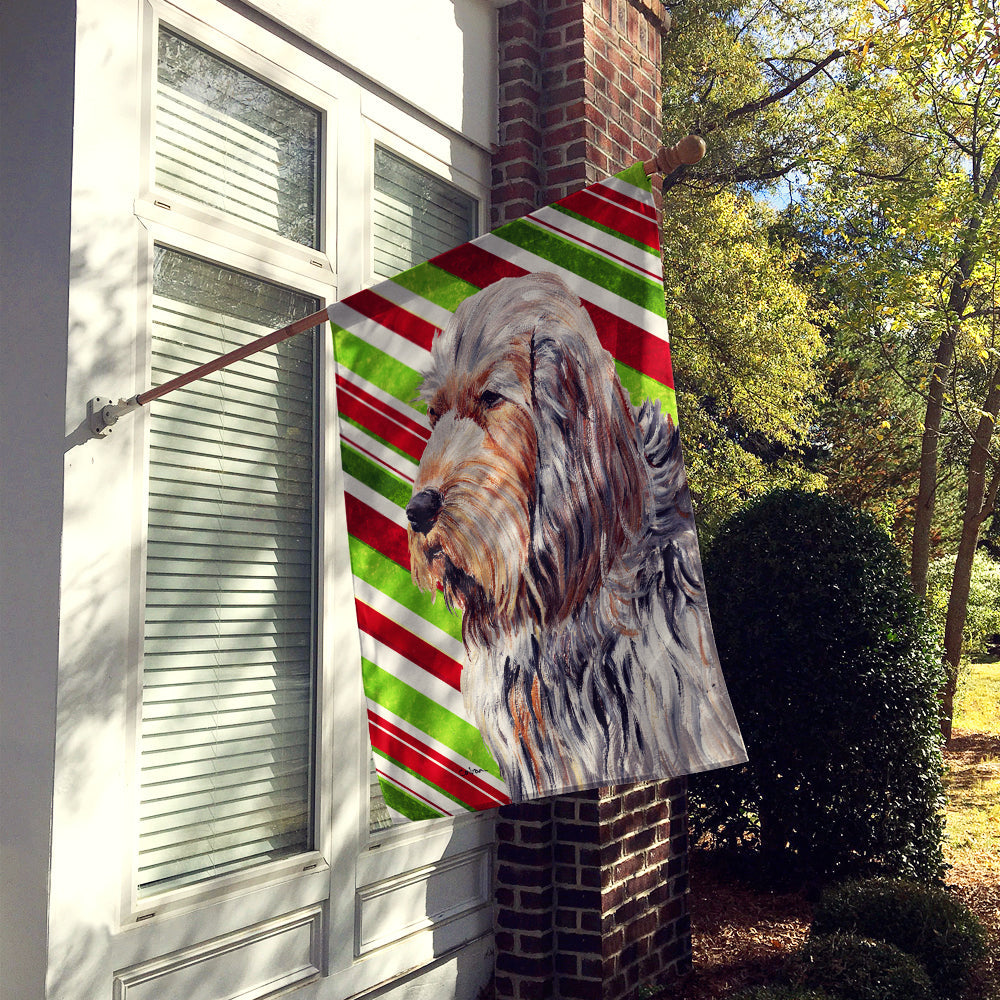 Otterhound Candy Cane Christmas House Flag 28x40 Porch Sleeve Pole Decorative Outside Yard Banner Artwork Wall Hanging, Polyester