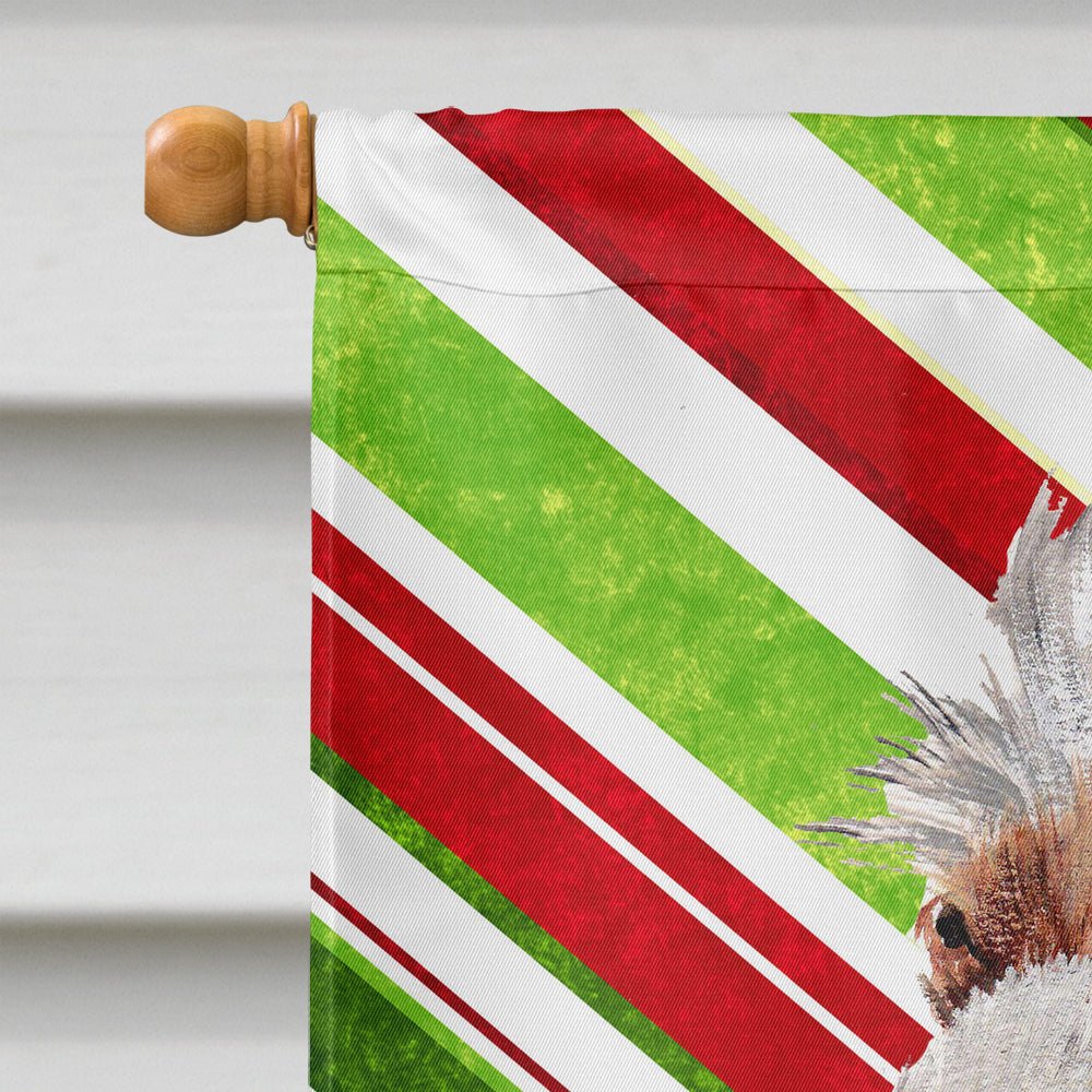 Otterhound Candy Cane Christmas House Flag 28x40 Porch Sleeve Pole Decorative Outside Yard Banner Artwork Wall Hanging, Polyester