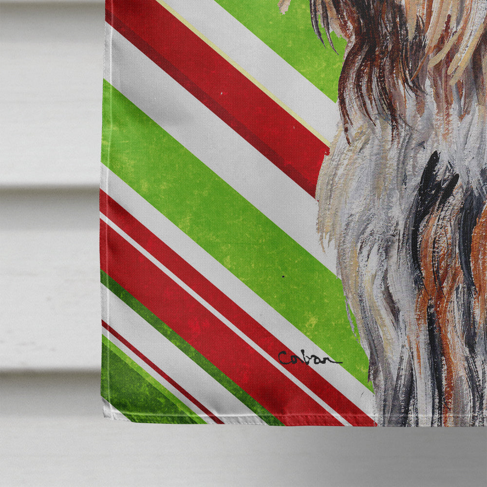 Otterhound Candy Cane Christmas House Flag 28x40 Porch Sleeve Pole Decorative Outside Yard Banner Artwork Wall Hanging, Polyester