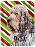Otterhound Candy Cane Christmas Cutting Board Tempered Glass Kitchen Cutting Surface, Heat Resistant Chopping, Non-Slip Feet, Food Prep & Serving