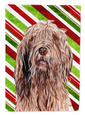 Otterhound Candy Cane Christmas House Flag 28x40 Porch Sleeve Pole Decorative Outside Yard Banner Artwork Wall Hanging, Polyester