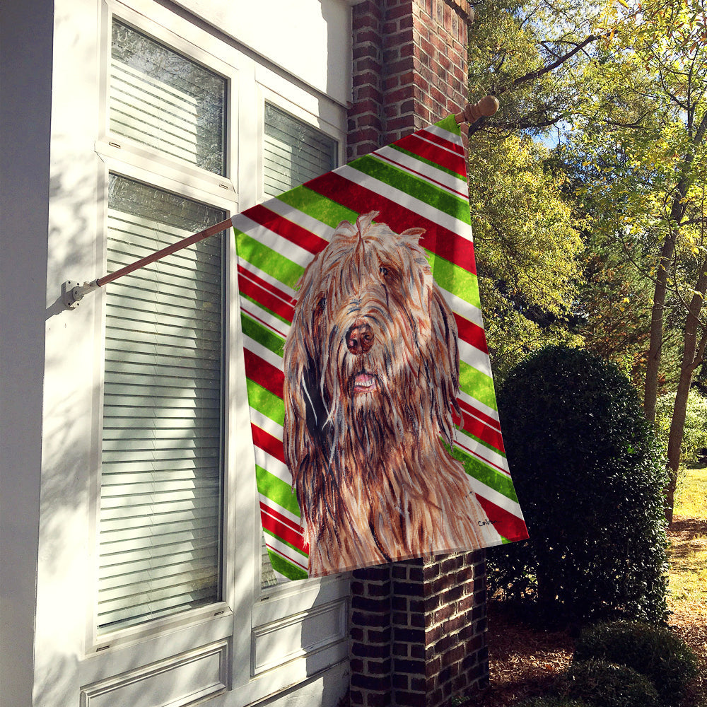 Otterhound Candy Cane Christmas House Flag 28x40 Porch Sleeve Pole Decorative Outside Yard Banner Artwork Wall Hanging, Polyester