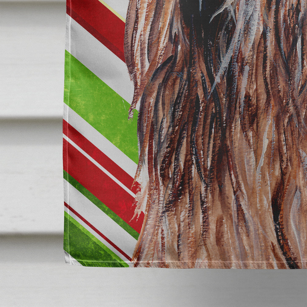 Otterhound Candy Cane Christmas House Flag 28x40 Porch Sleeve Pole Decorative Outside Yard Banner Artwork Wall Hanging, Polyester