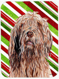 Otterhound Candy Cane Christmas Cutting Board Tempered Glass Kitchen Cutting Surface, Heat Resistant Chopping, Non-Slip Feet, Food Prep & Serving