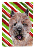 Norwich Terrier Candy Cane Christmas House Flag 28x40 Porch Sleeve Pole Decorative Outside Yard Banner Artwork Wall Hanging, Polyester