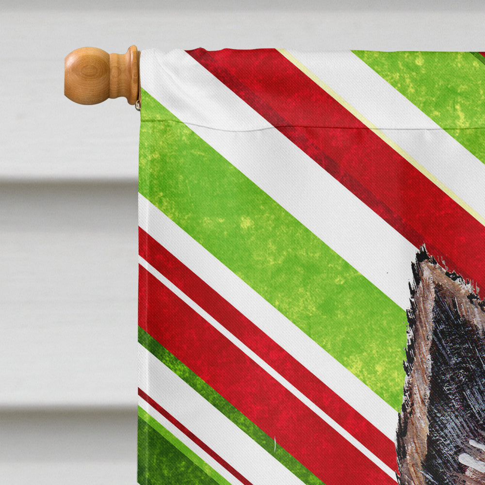 Norwich Terrier Candy Cane Christmas House Flag 28x40 Porch Sleeve Pole Decorative Outside Yard Banner Artwork Wall Hanging, Polyester