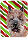 Norwich Terrier Candy Cane Christmas Cutting Board Tempered Glass Kitchen Cutting Surface, Heat Resistant Chopping, Non-Slip Feet, Food Prep & Serving
