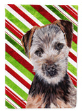 Norfolk Terrier Puppy Candy Cane Christmas House Flag 28x40 Porch Sleeve Pole Decorative Outside Yard Banner Artwork Wall Hanging, Polyester