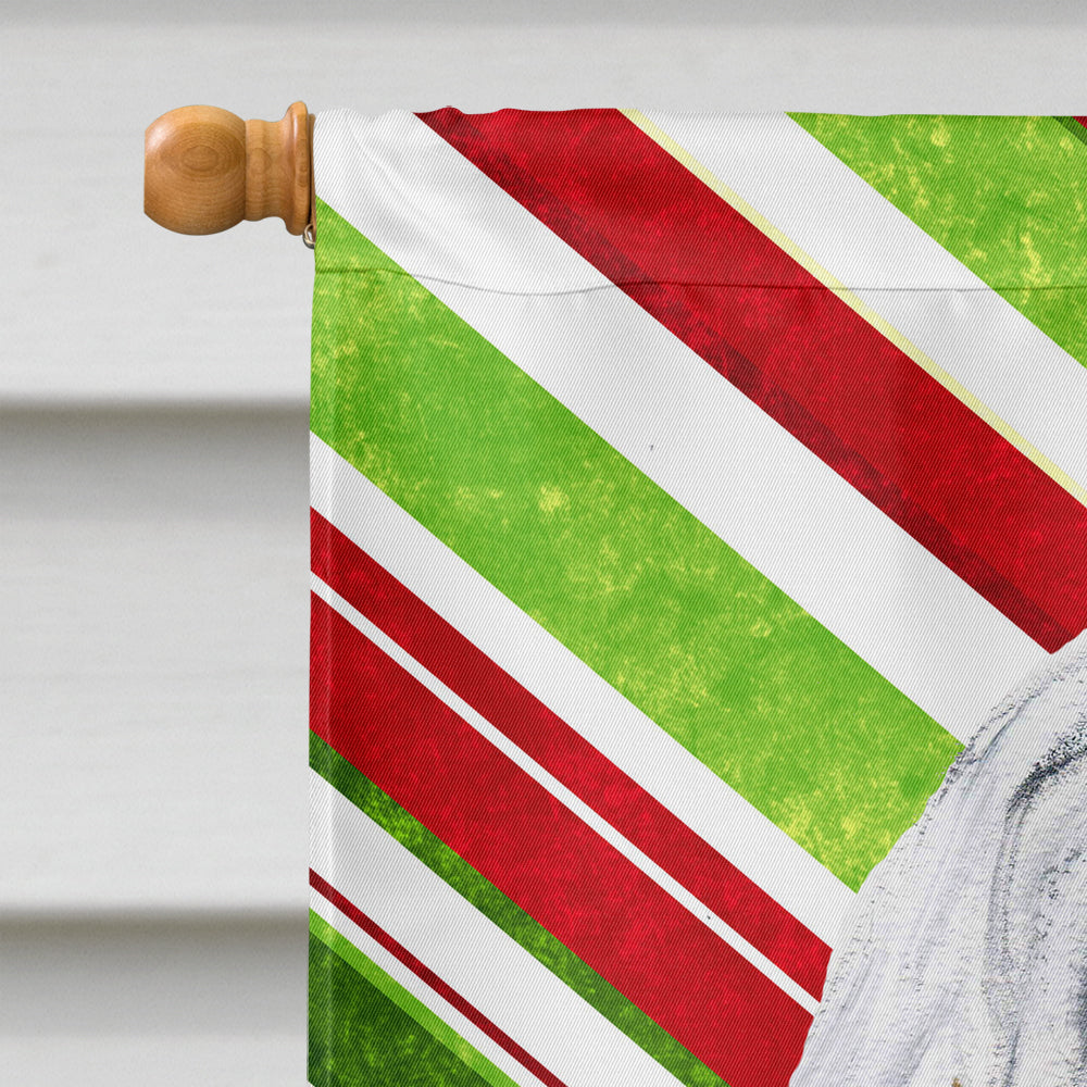 Havanese Candy Cane Christmas House Flag 28x40 Porch Sleeve Pole Decorative Outside Yard Banner Artwork Wall Hanging, Polyester