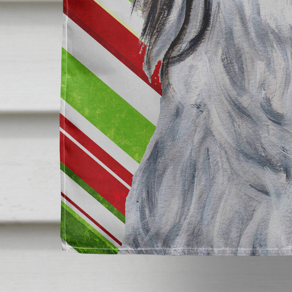 Havanese Candy Cane Christmas House Flag 28x40 Porch Sleeve Pole Decorative Outside Yard Banner Artwork Wall Hanging, Polyester